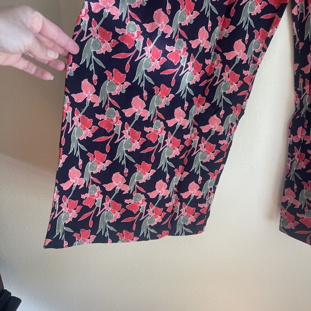 Caslon Floral Linen Blend Wide Leg Pants 2X Pull On Elastic Waist Coastal Summer - Picture 10 of 13